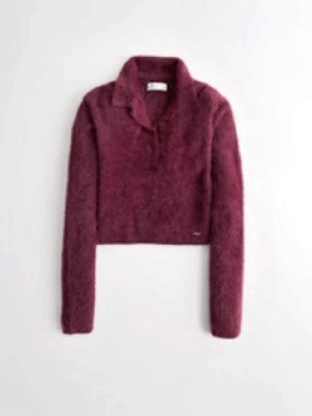Hollister Cropped Teddy top in Burgundy